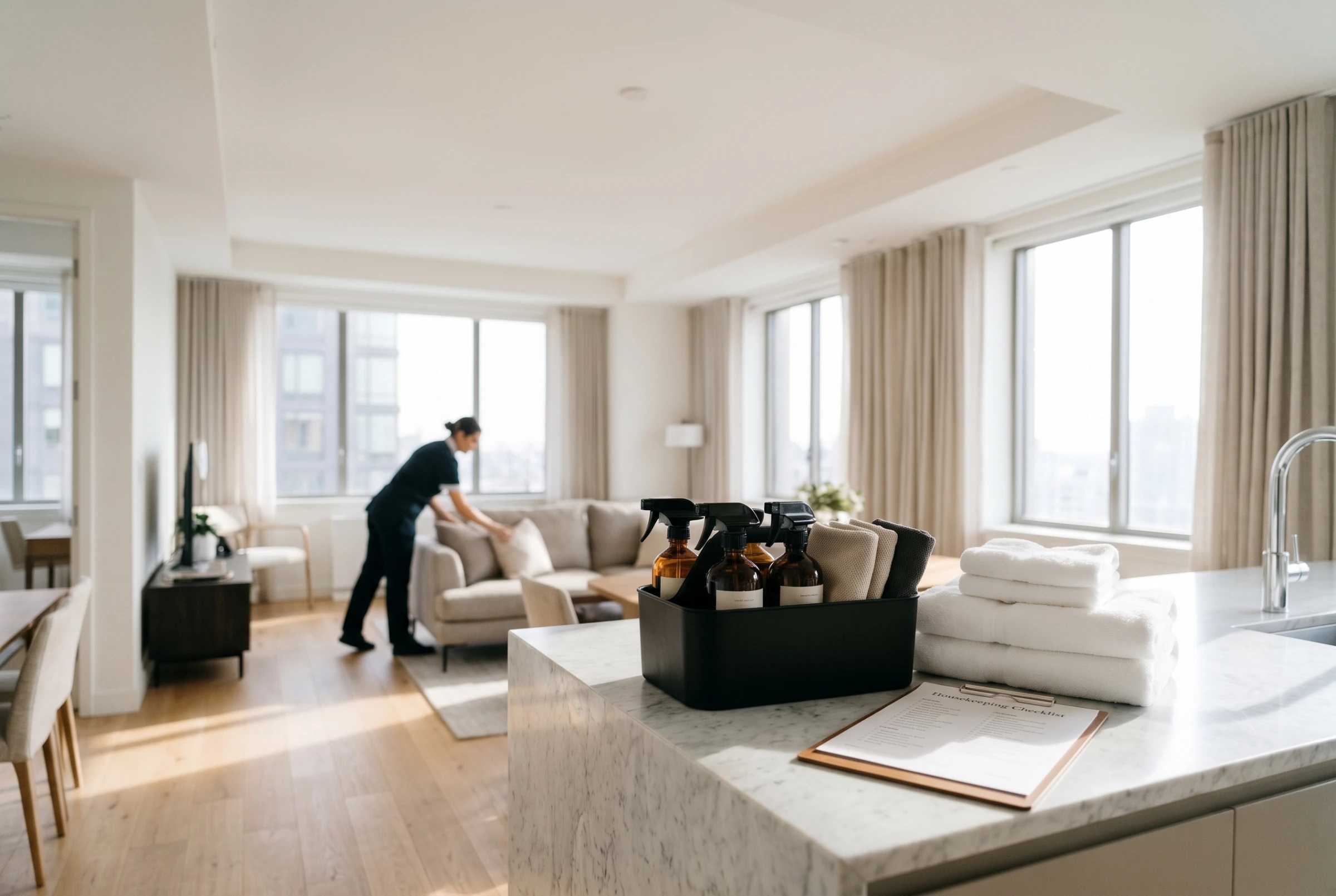 Sprzątanie apartamentów na wynajem krótkoterminowy w Warszawie – standard i checklista housekeeping