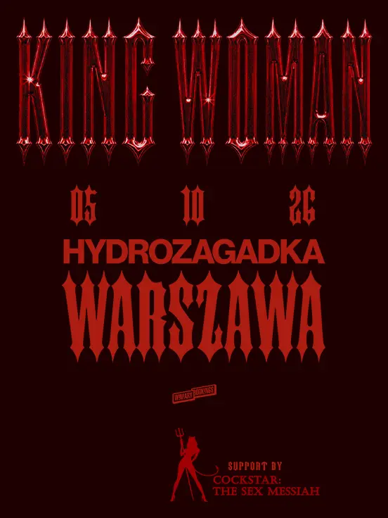 King Woman w Warszawie: Mroczny Koncert w Hydrozagadce – Październik 2026